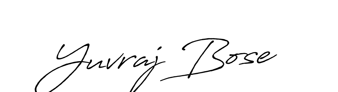 Create a beautiful signature design for name Yuvraj Bose. With this signature (Antro_Vectra_Bolder) fonts, you can make a handwritten signature for free. Yuvraj Bose signature style 7 images and pictures png