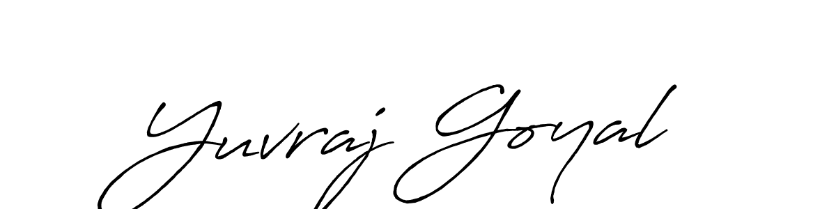 Antro_Vectra_Bolder is a professional signature style that is perfect for those who want to add a touch of class to their signature. It is also a great choice for those who want to make their signature more unique. Get Yuvraj Goyal name to fancy signature for free. Yuvraj Goyal signature style 7 images and pictures png