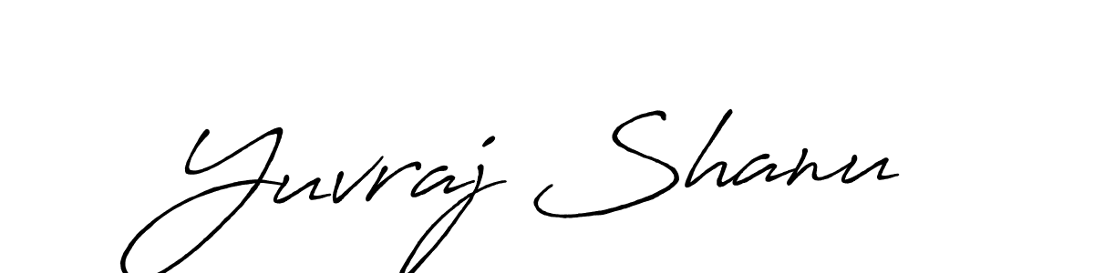 How to make Yuvraj Shanu name signature. Use Antro_Vectra_Bolder style for creating short signs online. This is the latest handwritten sign. Yuvraj Shanu signature style 7 images and pictures png