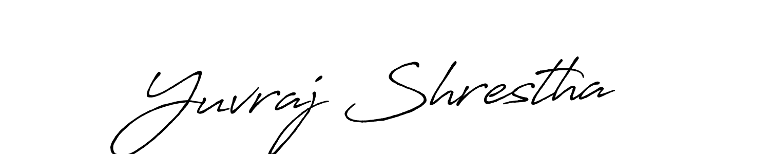 Create a beautiful signature design for name Yuvraj Shrestha. With this signature (Antro_Vectra_Bolder) fonts, you can make a handwritten signature for free. Yuvraj Shrestha signature style 7 images and pictures png