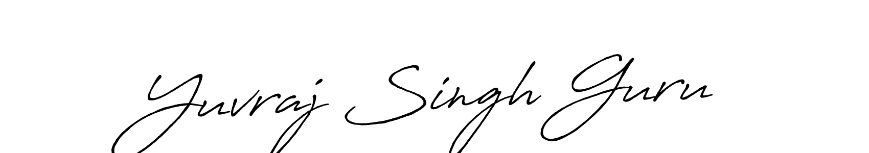 Make a beautiful signature design for name Yuvraj Singh Guru. With this signature (Antro_Vectra_Bolder) style, you can create a handwritten signature for free. Yuvraj Singh Guru signature style 7 images and pictures png