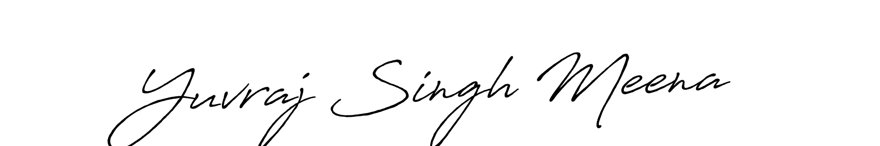 The best way (Antro_Vectra_Bolder) to make a short signature is to pick only two or three words in your name. The name Yuvraj Singh Meena include a total of six letters. For converting this name. Yuvraj Singh Meena signature style 7 images and pictures png