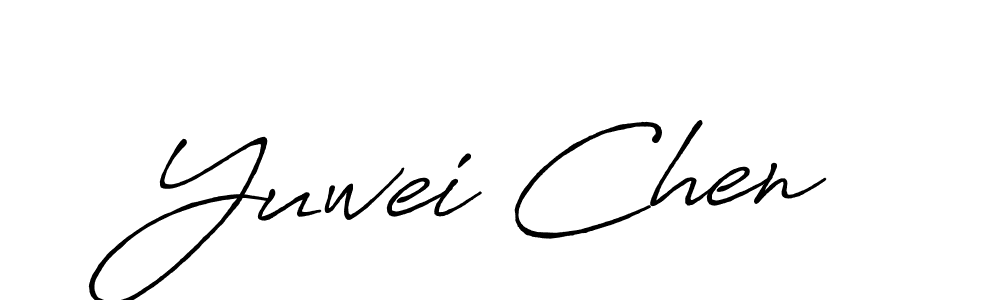 How to make Yuwei Chen name signature. Use Antro_Vectra_Bolder style for creating short signs online. This is the latest handwritten sign. Yuwei Chen signature style 7 images and pictures png