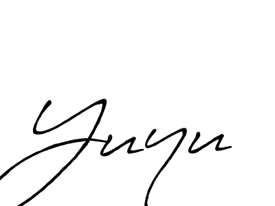 Design your own signature with our free online signature maker. With this signature software, you can create a handwritten (Antro_Vectra_Bolder) signature for name Yuyu. Yuyu signature style 7 images and pictures png