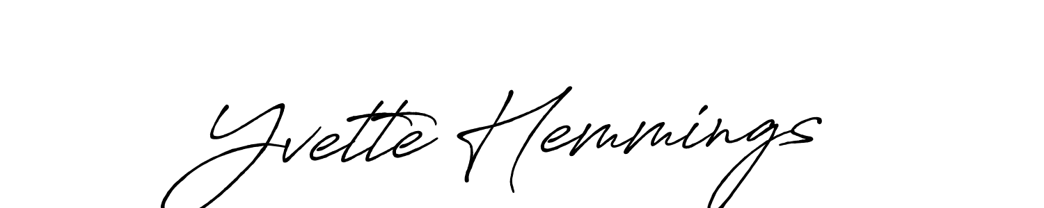 Create a beautiful signature design for name Yvette Hemmings. With this signature (Antro_Vectra_Bolder) fonts, you can make a handwritten signature for free. Yvette Hemmings signature style 7 images and pictures png