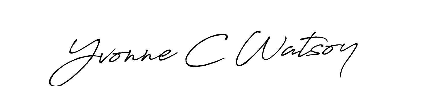 This is the best signature style for the Yvonne C Watsoy name. Also you like these signature font (Antro_Vectra_Bolder). Mix name signature. Yvonne C Watsoy signature style 7 images and pictures png