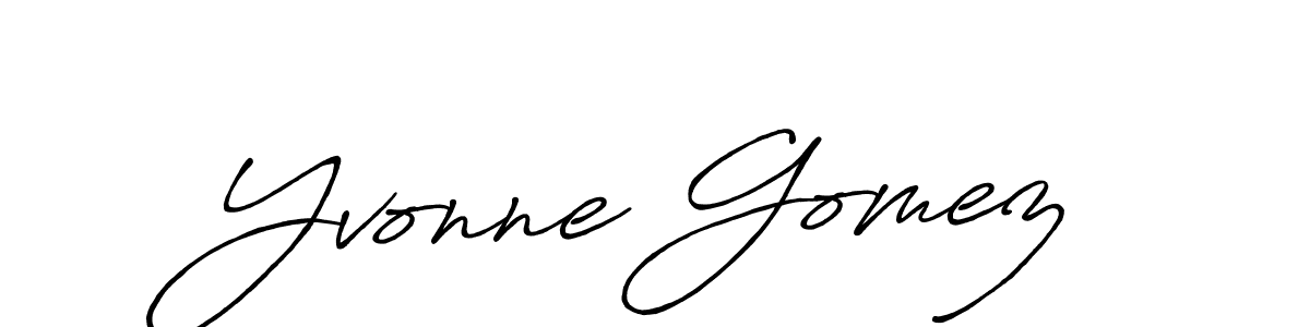 How to make Yvonne Gomez signature? Antro_Vectra_Bolder is a professional autograph style. Create handwritten signature for Yvonne Gomez name. Yvonne Gomez signature style 7 images and pictures png