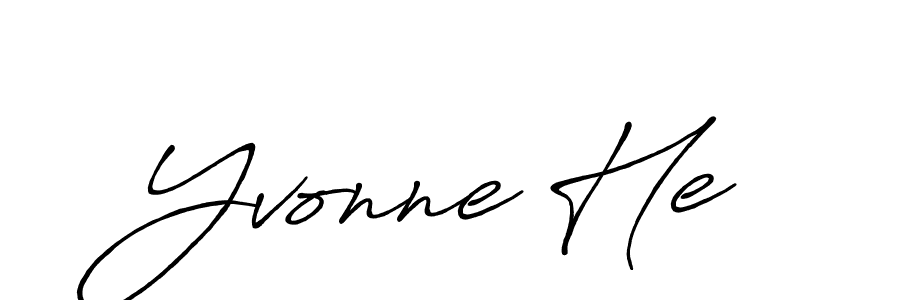 How to make Yvonne He name signature. Use Antro_Vectra_Bolder style for creating short signs online. This is the latest handwritten sign. Yvonne He signature style 7 images and pictures png