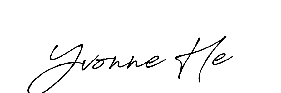 How to make Yvonne He name signature. Use Antro_Vectra_Bolder style for creating short signs online. This is the latest handwritten sign. Yvonne He signature style 7 images and pictures png