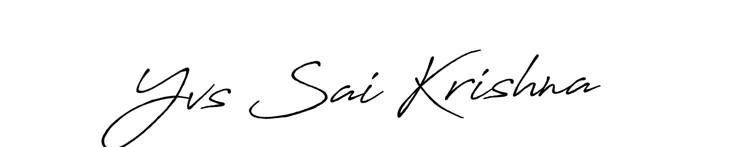 How to make Yvs Sai Krishna name signature. Use Antro_Vectra_Bolder style for creating short signs online. This is the latest handwritten sign. Yvs Sai Krishna signature style 7 images and pictures png