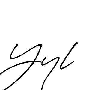 Make a beautiful signature design for name Yyl. With this signature (Antro_Vectra_Bolder) style, you can create a handwritten signature for free. Yyl signature style 7 images and pictures png