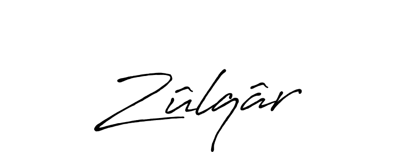 Make a beautiful signature design for name Zûlqâr. With this signature (Antro_Vectra_Bolder) style, you can create a handwritten signature for free. Zûlqâr signature style 7 images and pictures png