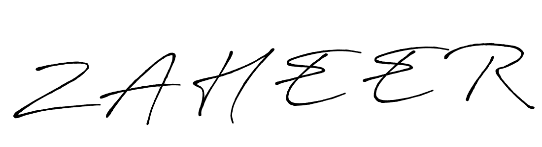 It looks lik you need a new signature style for name Z A H E E R. Design unique handwritten (Antro_Vectra_Bolder) signature with our free signature maker in just a few clicks. Z A H E E R signature style 7 images and pictures png