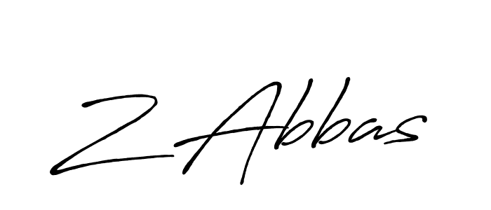 Use a signature maker to create a handwritten signature online. With this signature software, you can design (Antro_Vectra_Bolder) your own signature for name Z Abbas. Z Abbas signature style 7 images and pictures png