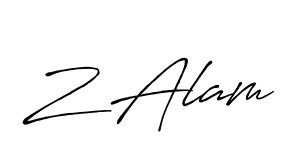 Use a signature maker to create a handwritten signature online. With this signature software, you can design (Antro_Vectra_Bolder) your own signature for name Z Alam. Z Alam signature style 7 images and pictures png
