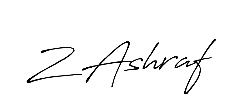 How to make Z Ashraf signature? Antro_Vectra_Bolder is a professional autograph style. Create handwritten signature for Z Ashraf name. Z Ashraf signature style 7 images and pictures png