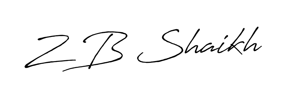 Also we have Z B Shaikh name is the best signature style. Create professional handwritten signature collection using Antro_Vectra_Bolder autograph style. Z B Shaikh signature style 7 images and pictures png