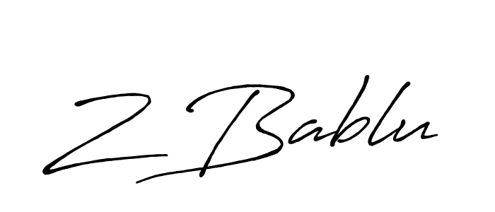 Use a signature maker to create a handwritten signature online. With this signature software, you can design (Antro_Vectra_Bolder) your own signature for name Z Bablu. Z Bablu signature style 7 images and pictures png