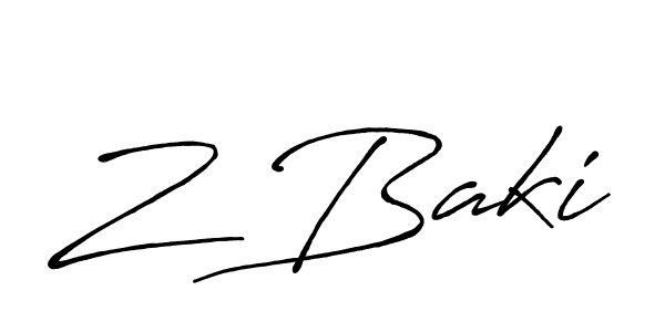 How to make Z Baki name signature. Use Antro_Vectra_Bolder style for creating short signs online. This is the latest handwritten sign. Z Baki signature style 7 images and pictures png
