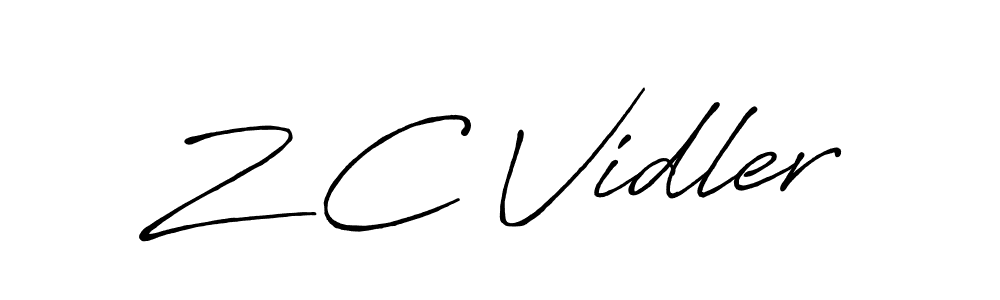This is the best signature style for the Z C Vidler name. Also you like these signature font (Antro_Vectra_Bolder). Mix name signature. Z C Vidler signature style 7 images and pictures png
