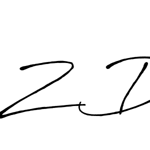 Also we have Z D name is the best signature style. Create professional handwritten signature collection using Antro_Vectra_Bolder autograph style. Z D signature style 7 images and pictures png