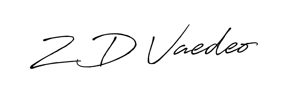 Design your own signature with our free online signature maker. With this signature software, you can create a handwritten (Antro_Vectra_Bolder) signature for name Z D Vaedeo. Z D Vaedeo signature style 7 images and pictures png