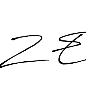 Similarly Antro_Vectra_Bolder is the best handwritten signature design. Signature creator online .You can use it as an online autograph creator for name Z E. Z E signature style 7 images and pictures png