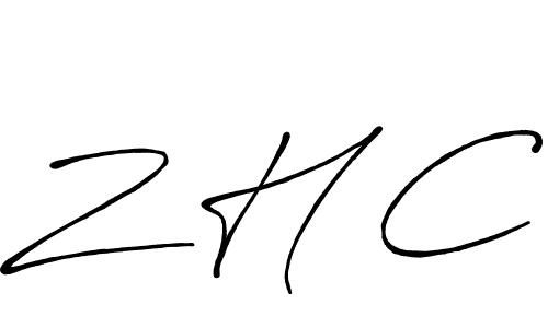 This is the best signature style for the Z H C name. Also you like these signature font (Antro_Vectra_Bolder). Mix name signature. Z H C signature style 7 images and pictures png