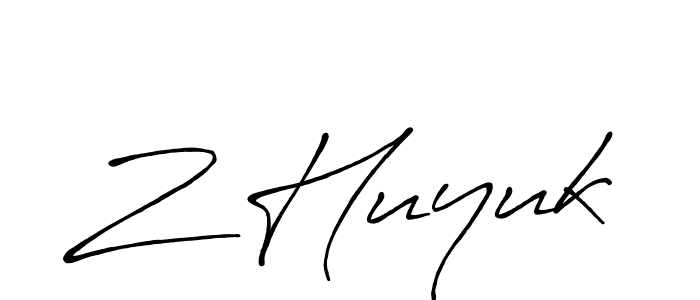 Make a beautiful signature design for name Z Huyuk. With this signature (Antro_Vectra_Bolder) style, you can create a handwritten signature for free. Z Huyuk signature style 7 images and pictures png