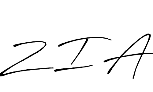 Make a beautiful signature design for name Z I A. With this signature (Antro_Vectra_Bolder) style, you can create a handwritten signature for free. Z I A signature style 7 images and pictures png