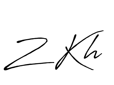 if you are searching for the best signature style for your name Z Kh. so please give up your signature search. here we have designed multiple signature styles  using Antro_Vectra_Bolder. Z Kh signature style 7 images and pictures png