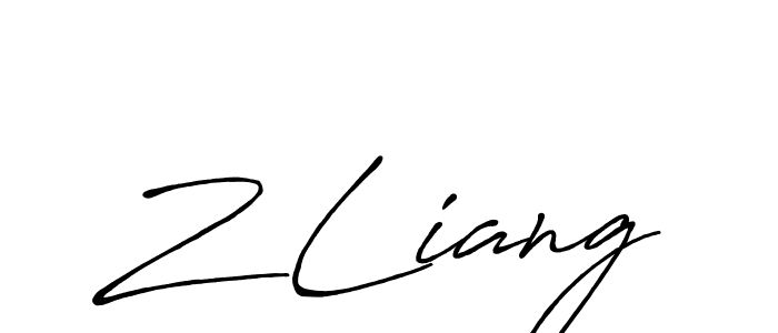 How to make Z Liang signature? Antro_Vectra_Bolder is a professional autograph style. Create handwritten signature for Z Liang name. Z Liang signature style 7 images and pictures png