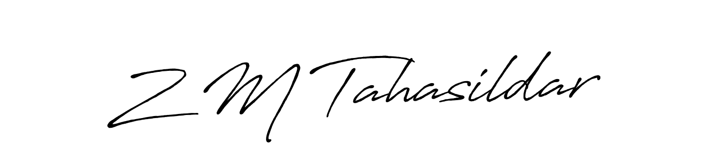 Use a signature maker to create a handwritten signature online. With this signature software, you can design (Antro_Vectra_Bolder) your own signature for name Z M Tahasildar. Z M Tahasildar signature style 7 images and pictures png