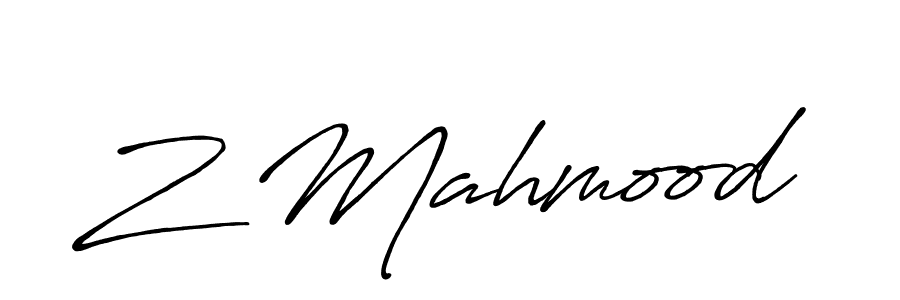 Design your own signature with our free online signature maker. With this signature software, you can create a handwritten (Antro_Vectra_Bolder) signature for name Z Mahmood. Z Mahmood signature style 7 images and pictures png