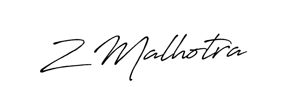 Similarly Antro_Vectra_Bolder is the best handwritten signature design. Signature creator online .You can use it as an online autograph creator for name Z Malhotra. Z Malhotra signature style 7 images and pictures png