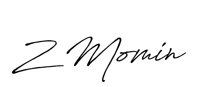 Z Momin stylish signature style. Best Handwritten Sign (Antro_Vectra_Bolder) for my name. Handwritten Signature Collection Ideas for my name Z Momin. Z Momin signature style 7 images and pictures png