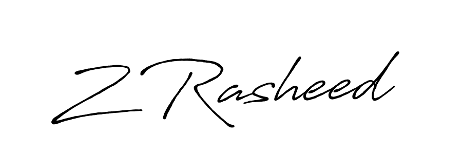 Create a beautiful signature design for name Z Rasheed. With this signature (Antro_Vectra_Bolder) fonts, you can make a handwritten signature for free. Z Rasheed signature style 7 images and pictures png