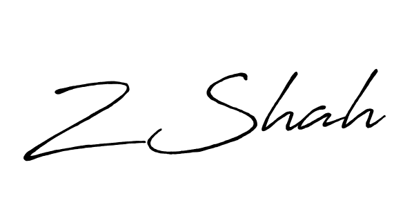 Design your own signature with our free online signature maker. With this signature software, you can create a handwritten (Antro_Vectra_Bolder) signature for name Z Shah. Z Shah signature style 7 images and pictures png
