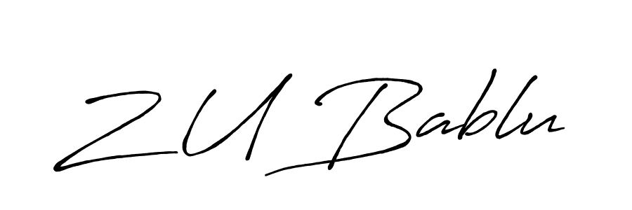 Make a beautiful signature design for name Z U Bablu. With this signature (Antro_Vectra_Bolder) style, you can create a handwritten signature for free. Z U Bablu signature style 7 images and pictures png