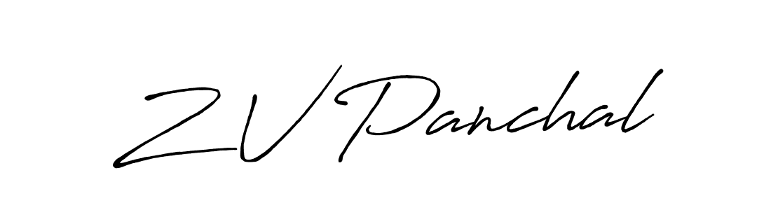 Also You can easily find your signature by using the search form. We will create Z V Panchal name handwritten signature images for you free of cost using Antro_Vectra_Bolder sign style. Z V Panchal signature style 7 images and pictures png