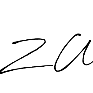 Make a beautiful signature design for name Z W. With this signature (Antro_Vectra_Bolder) style, you can create a handwritten signature for free. Z W signature style 7 images and pictures png