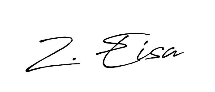 Also You can easily find your signature by using the search form. We will create Z. Eisa name handwritten signature images for you free of cost using Antro_Vectra_Bolder sign style. Z. Eisa signature style 7 images and pictures png