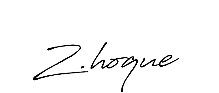 Create a beautiful signature design for name Z.hoque. With this signature (Antro_Vectra_Bolder) fonts, you can make a handwritten signature for free. Z.hoque signature style 7 images and pictures png