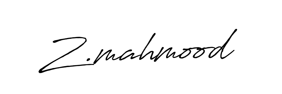 How to make Z.mahmood name signature. Use Antro_Vectra_Bolder style for creating short signs online. This is the latest handwritten sign. Z.mahmood signature style 7 images and pictures png