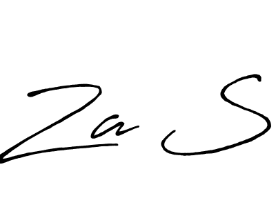Design your own signature with our free online signature maker. With this signature software, you can create a handwritten (Antro_Vectra_Bolder) signature for name Za S. Za S signature style 7 images and pictures png