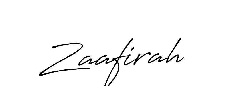 How to make Zaafirah name signature. Use Antro_Vectra_Bolder style for creating short signs online. This is the latest handwritten sign. Zaafirah signature style 7 images and pictures png