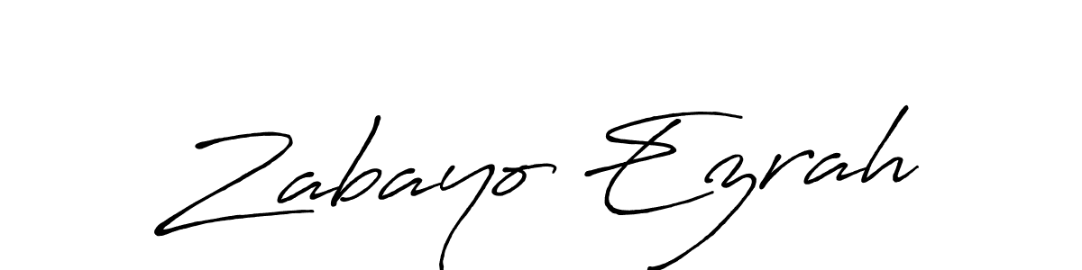 Make a beautiful signature design for name Zabayo Ezrah. With this signature (Antro_Vectra_Bolder) style, you can create a handwritten signature for free. Zabayo Ezrah signature style 7 images and pictures png