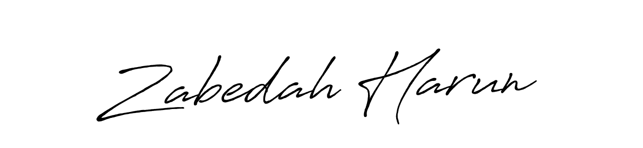 The best way (Antro_Vectra_Bolder) to make a short signature is to pick only two or three words in your name. The name Zabedah Harun include a total of six letters. For converting this name. Zabedah Harun signature style 7 images and pictures png