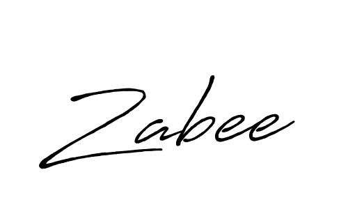 Use a signature maker to create a handwritten signature online. With this signature software, you can design (Antro_Vectra_Bolder) your own signature for name Zabee. Zabee signature style 7 images and pictures png