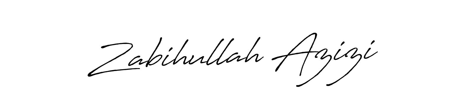 How to make Zabihullah Azizi name signature. Use Antro_Vectra_Bolder style for creating short signs online. This is the latest handwritten sign. Zabihullah Azizi signature style 7 images and pictures png